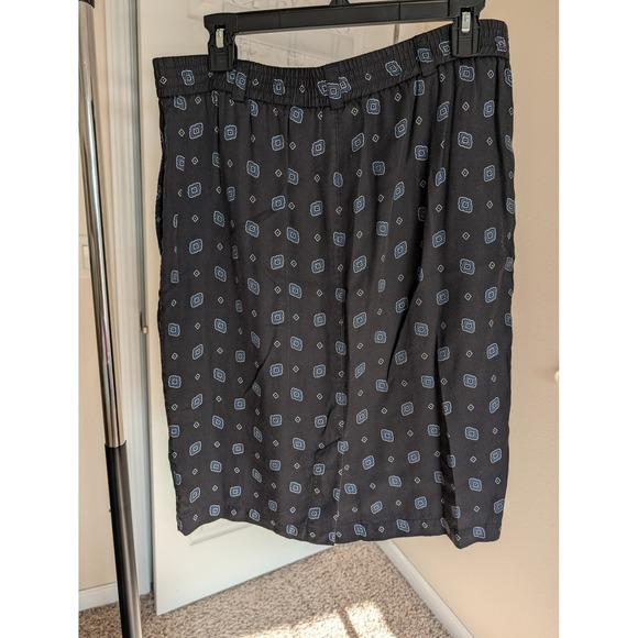 Lizsport Dresses & Skirts - Lizsport Womens Medium Black Blue Geometric Rayon Elastic Waist Straight Skirt